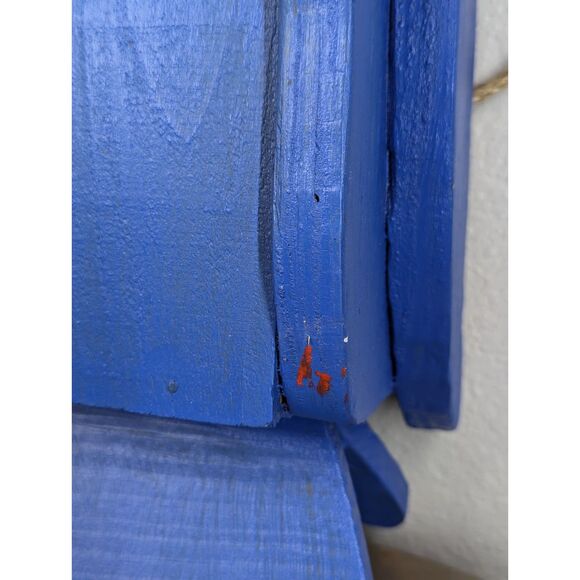 Handmade Blue Jay Birdhouse with Rope Hanger Unique Bright  Bird Lover - Picture 12 of 12